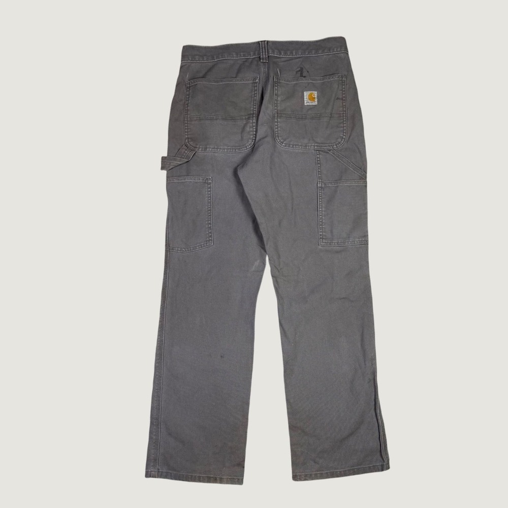 Carhartt Relaxed Fit Carpenter Pants Gray Canvas 30x30 Workwear Distressed